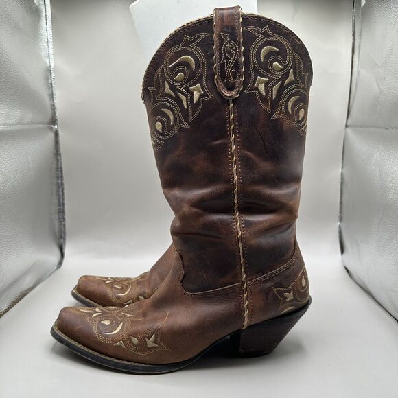 Crush By Durango 12" Women's 9M Sew Sassy Western Boots w/Tan Embroidery RD5414 - Picture 2 of 9